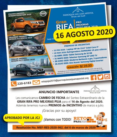 Información sobre cambio de fecha de sorteo